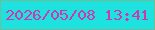 文字の大きさ：1、枠の色：70bd96、背景の色：1de2df、文字の色：ce38ad 無料ブログパーツのブログ時計