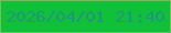 文字の大きさ：4、枠の色：70be5e、背景の色：11c039、文字の色：1f977c 無料ブログパーツのブログ時計