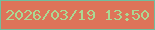 文字の大きさ：1、枠の色：70be9e、背景の色：de7359、文字の色：abd893 無料ブログパーツのブログ時計