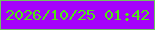 文字の大きさ：1、枠の色：70c360、背景の色：a502fa、文字の色：4ee812 無料ブログパーツのブログ時計