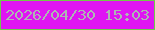 文字の大きさ：1、枠の色：70ca4a、背景の色：df15f3、文字の色：adb7b3 無料ブログパーツのブログ時計