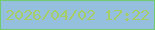 文字の大きさ：2、枠の色：70ca6f、背景の色：94bfdd、文字の色：a8ce67 無料ブログパーツのブログ時計