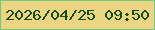 文字の大きさ：3、枠の色：70ca80、背景の色：ecd582、文字の色：154c1c 無料ブログパーツのブログ時計