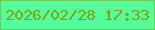 文字の大きさ：4、枠の色：70cb4e、背景の色：57fb9a、文字の色：7da50c 無料ブログパーツのブログ時計