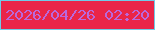 文字の大きさ：4、枠の色：70cbe7、背景の色：ea2548、文字の色：ba68db 無料ブログパーツのブログ時計