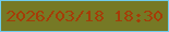 文字の大きさ：2、枠の色：70cced、背景の色：767925、文字の色：a53c07 無料ブログパーツのブログ時計
