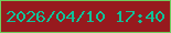 文字の大きさ：2、枠の色：70cd5e、背景の色：971a1e、文字の色：0ec29a 無料ブログパーツのブログ時計