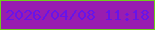 文字の大きさ：2、枠の色：70ce1b、背景の色：981db0、文字の色：6714e9 無料ブログパーツのブログ時計