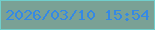 文字の大きさ：4、枠の色：70cfcc、背景の色：7aa195、文字の色：3489e5 無料ブログパーツのブログ時計