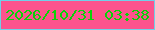文字の大きさ：2、枠の色：70d0e8、背景の色：fc538d、文字の色：0ad209 無料ブログパーツのブログ時計