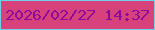 文字の大きさ：2、枠の色：70d0ed、背景の色：d7427d、文字の色：8c0999 無料ブログパーツのブログ時計