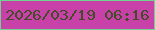 文字の大きさ：3、枠の色：70d38d、背景の色：c741a8、文字の色：434b29 無料ブログパーツのブログ時計