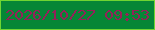 文字の大きさ：3、枠の色：70d532、背景の色：068636、文字の色：942159 無料ブログパーツのブログ時計