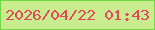 文字の大きさ：5、枠の色：70d641、背景の色：c9ed8e、文字の色：e14a5e 無料ブログパーツのブログ時計