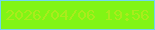 文字の大きさ：4、枠の色：70d6f0、背景の色：81f515、文字の色：aaeb1d 無料ブログパーツのブログ時計