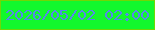 文字の大きさ：2、枠の色：70d705、背景の色：12f82d、文字の色：5688ea 無料ブログパーツのブログ時計