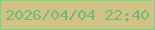 文字の大きさ：2、枠の色：70d984、背景の色：d0c385、文字の色：73b77e 無料ブログパーツのブログ時計