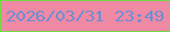 文字の大きさ：2、枠の色：70da43、背景の色：ef89a4、文字の色：6c8ed4 無料ブログパーツのブログ時計