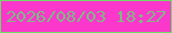 文字の大きさ：1、枠の色：70da68、背景の色：fc37cc、文字の色：7dba83 無料ブログパーツのブログ時計