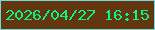 文字の大きさ：2、枠の色：70dad7、背景の色：633610、文字の色：01f688 無料ブログパーツのブログ時計
