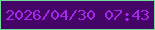 文字の大きさ：5、枠の色：70dd98、背景の色：440567、文字の色：a427ea 無料ブログパーツのブログ時計