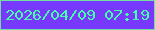 文字の大きさ：5、枠の色：70e0a0、背景の色：7839fe、文字の色：46fda9 無料ブログパーツのブログ時計