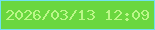 文字の大きさ：2、枠の色：70e1f0、背景の色：6ad73f、文字の色：bbf788 無料ブログパーツのブログ時計