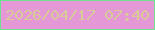 文字の大きさ：3、枠の色：70e290、背景の色：e499d6、文字の色：d9cb97 無料ブログパーツのブログ時計
