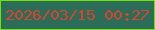 文字の大きさ：4、枠の色：70e300、背景の色：2c6d59、文字の色：d7442c 無料ブログパーツのブログ時計