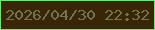 文字の大きさ：5、枠の色：70e579、背景の色：382607、文字の色：717450 無料ブログパーツのブログ時計