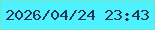 文字の大きさ：5、枠の色：70e5c7、背景の色：4df1ff、文字の色：28374d 無料ブログパーツのブログ時計