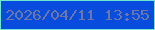 文字の大きさ：5、枠の色：70e5d0、背景の色：084cdd、文字の色：6c78a3 無料ブログパーツのブログ時計