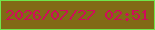 文字の大きさ：2、枠の色：70e64c、背景の色：816a16、文字の色：cf0c59 無料ブログパーツのブログ時計