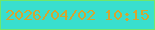 文字の大きさ：2、枠の色：70e76b、背景の色：39dfce、文字の色：d5a531 無料ブログパーツのブログ時計