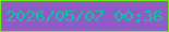 文字の大きさ：1、枠の色：70e913、背景の色：8f5bc4、文字の色：06c8a1 無料ブログパーツのブログ時計