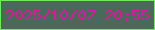文字の大きさ：1、枠の色：70e963、背景の色：4b6959、文字の色：e413a6 無料ブログパーツのブログ時計