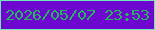 文字の大きさ：1、枠の色：70e9b7、背景の色：6d07cf、文字の色：25b760 無料ブログパーツのブログ時計