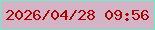 文字の大きさ：1、枠の色：70ebc5、背景の色：d5b3c7、文字の色：a30700 無料ブログパーツのブログ時計