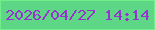 文字の大きさ：4、枠の色：70ee89、背景の色：5dd786、文字の色：9834ce 無料ブログパーツのブログ時計