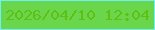 文字の大きさ：5、枠の色：70eff6、背景の色：69d64b、文字の色：5ebf15 無料ブログパーツのブログ時計