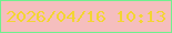 文字の大きさ：1、枠の色：70f08e、背景の色：f5bebe、文字の色：f3d532 無料ブログパーツのブログ時計