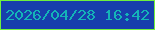 文字の大きさ：1、枠の色：70f13d、背景の色：173fac、文字の色：14b4b7 無料ブログパーツのブログ時計