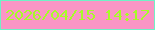 文字の大きさ：4、枠の色：70f1c6、背景の色：fa95c5、文字の色：a6fc28 無料ブログパーツのブログ時計