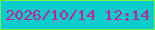 文字の大きさ：2、枠の色：70f34d、背景の色：0acbcd、文字の色：c3238d 無料ブログパーツのブログ時計