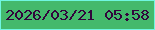 文字の大きさ：4、枠の色：70f6e1、背景の色：44b96c、文字の色：32043c 無料ブログパーツのブログ時計
