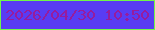 文字の大きさ：2、枠の色：70f749、背景の色：593cf3、文字の色：971c9d 無料ブログパーツのブログ時計