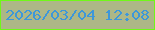 文字の大きさ：5、枠の色：70f818、背景の色：adb786、文字の色：3d97d9 無料ブログパーツのブログ時計