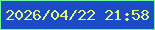 文字の大きさ：2、枠の色：70f89a、背景の色：1b4cc5、文字の色：e3f782 無料ブログパーツのブログ時計
