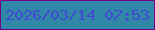 文字の大きさ：2、枠の色：710084、背景の色：3187a7、文字の色：4149d3 無料ブログパーツのブログ時計