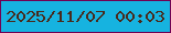 文字の大きさ：4、枠の色：710253、背景の色：16b3e0、文字の色：482a1c 無料ブログパーツのブログ時計